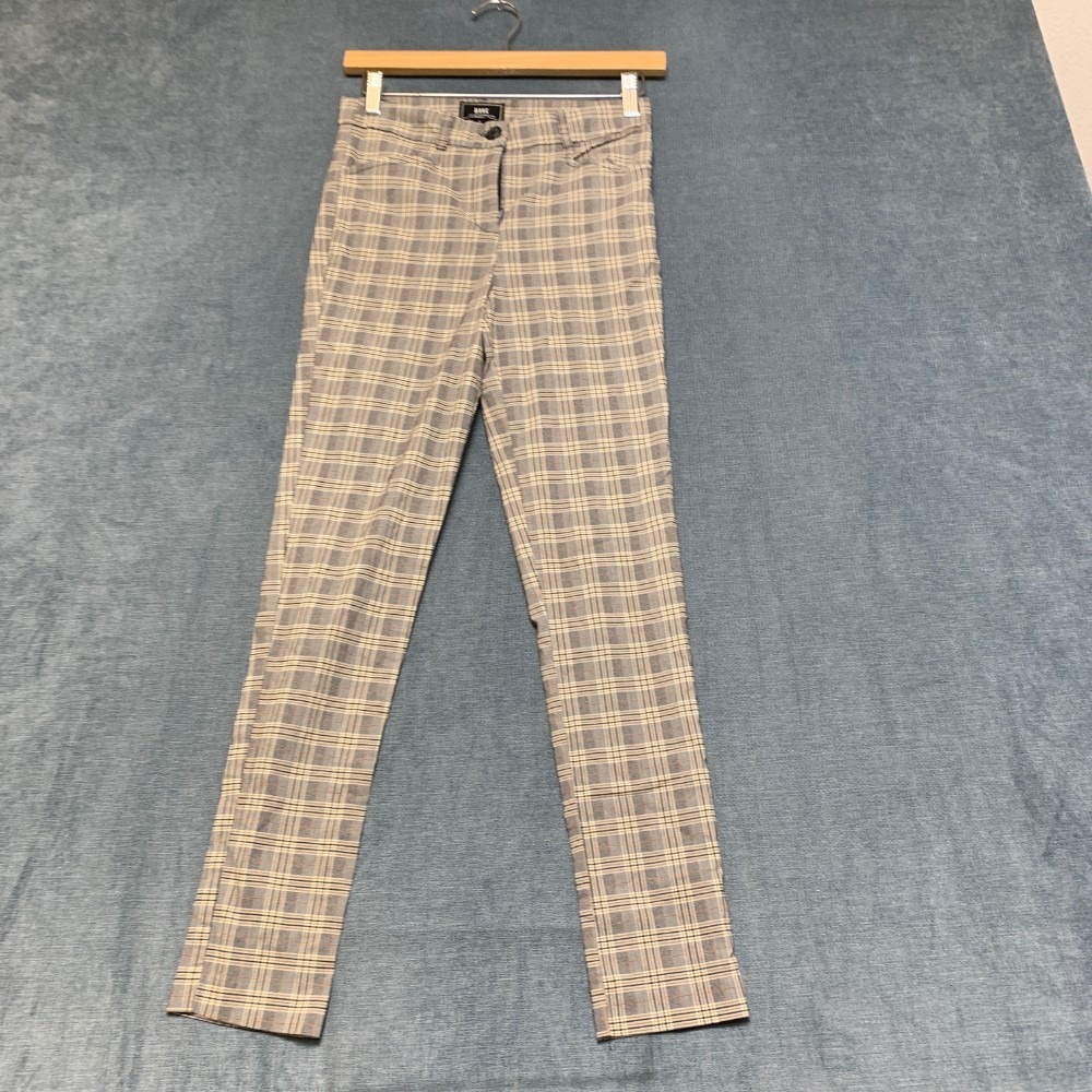 Have Pants Womens Small Tan Black Plaid Zip Fly Skinny Leg Pockets Everyday Wear